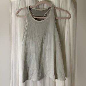 lululemon athletica Heathered Gray and White Tank Top